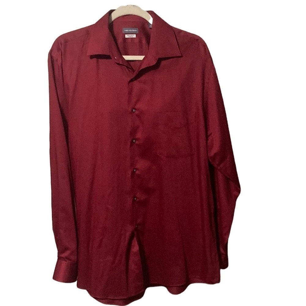 Van Heusen red button down shirt